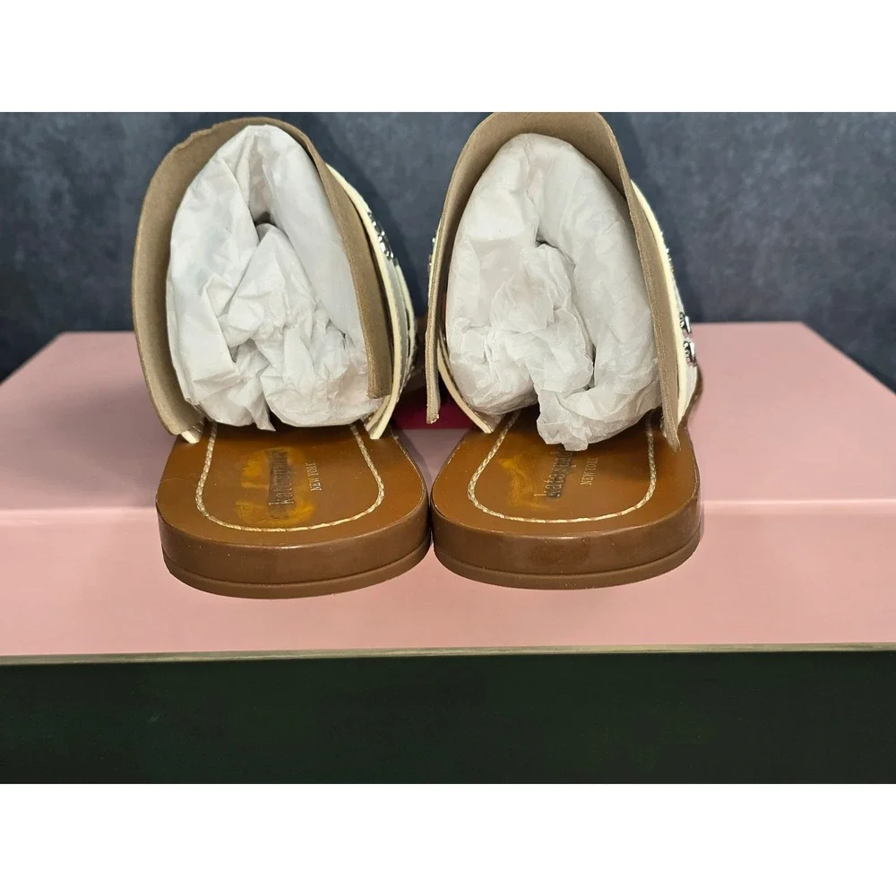 NWB Kate Spade Carol Sandal White Studded Patent Leather Womens 8
